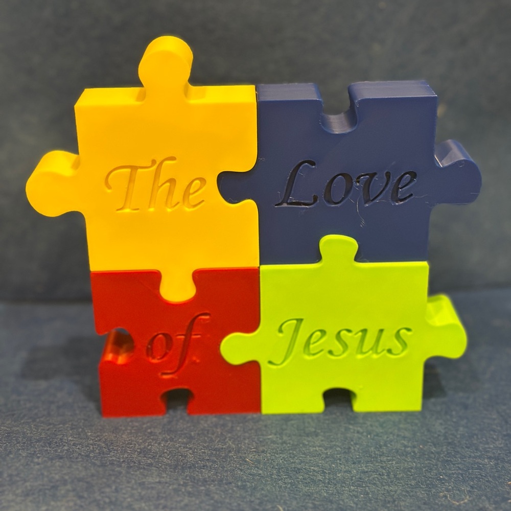 Colorful Autism Awareness Puzzle Block